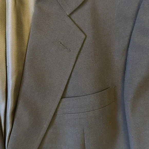 Hart Shaffner Marx 46R Navy Blue Wool Blazer Jacket Coat Two Button USA Viracle - Picture 8 of 13